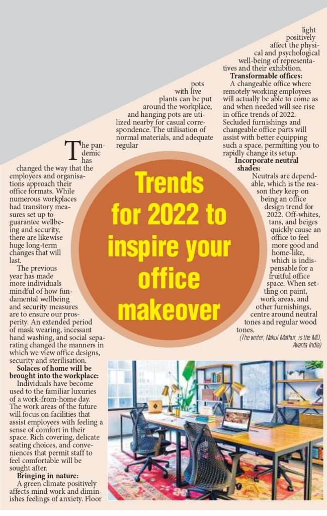 Trends For 2022 To Inspire Your Office Makeover The Pioneer 650x1024